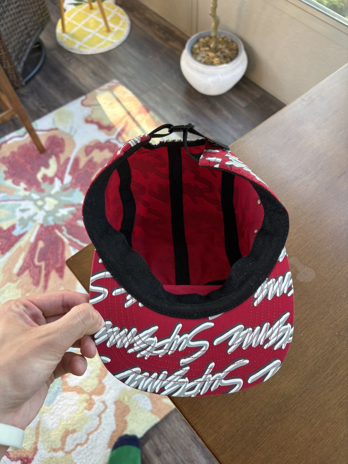 Supreme Supreme Signature Script Camp Cap SS19 Red Size ONE SIZE - 3 Thumbnail