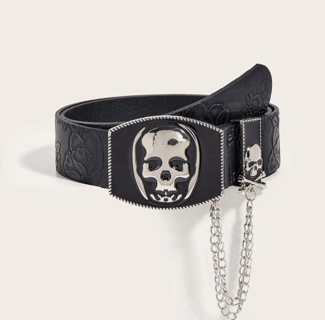 Japanese Brand Peony Skull Buckle Belt Size ONE SIZE - 2 Thumbnail