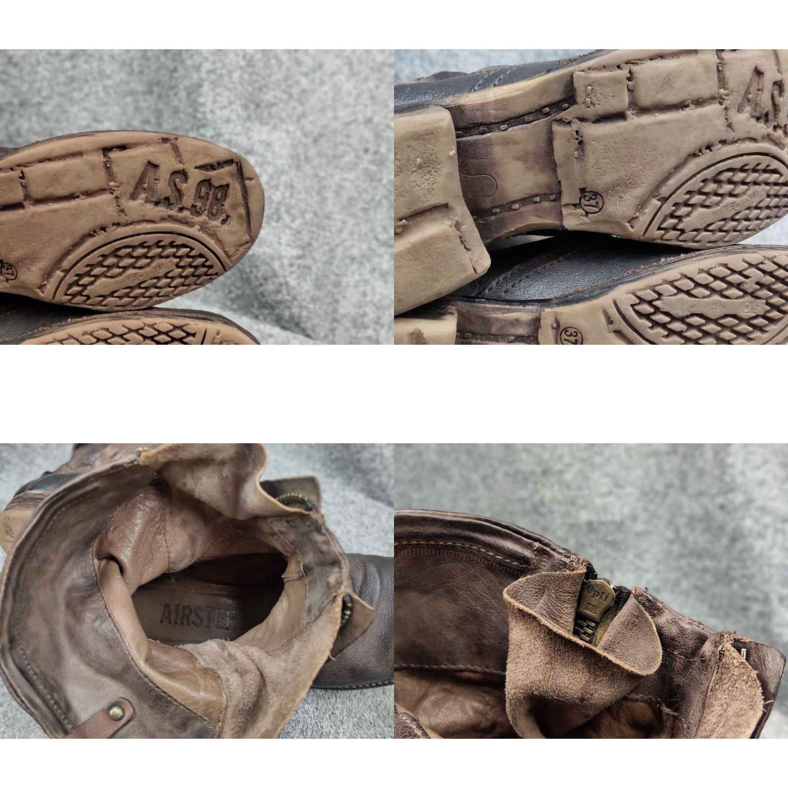 Vintage VINTAGE Airstep 98 Design Zipper Brown Leather Ankle Women Boots Size US 7 / IT 37 - 10 Thumbnail
