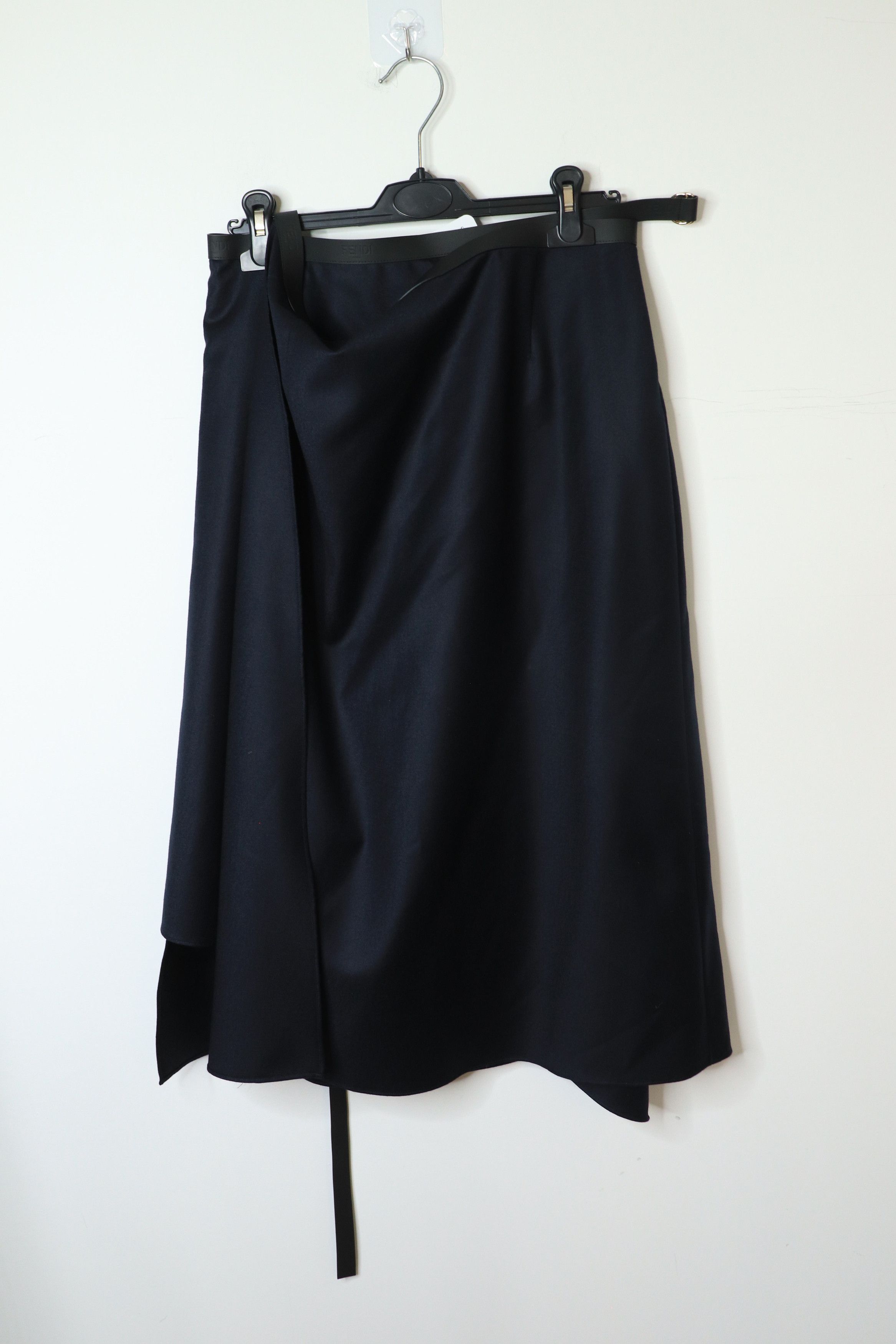 Fendi Navy draped asymmetric skirt - UK 12 Size 30" / US 8 / IT 44 - 1 Thumbnail