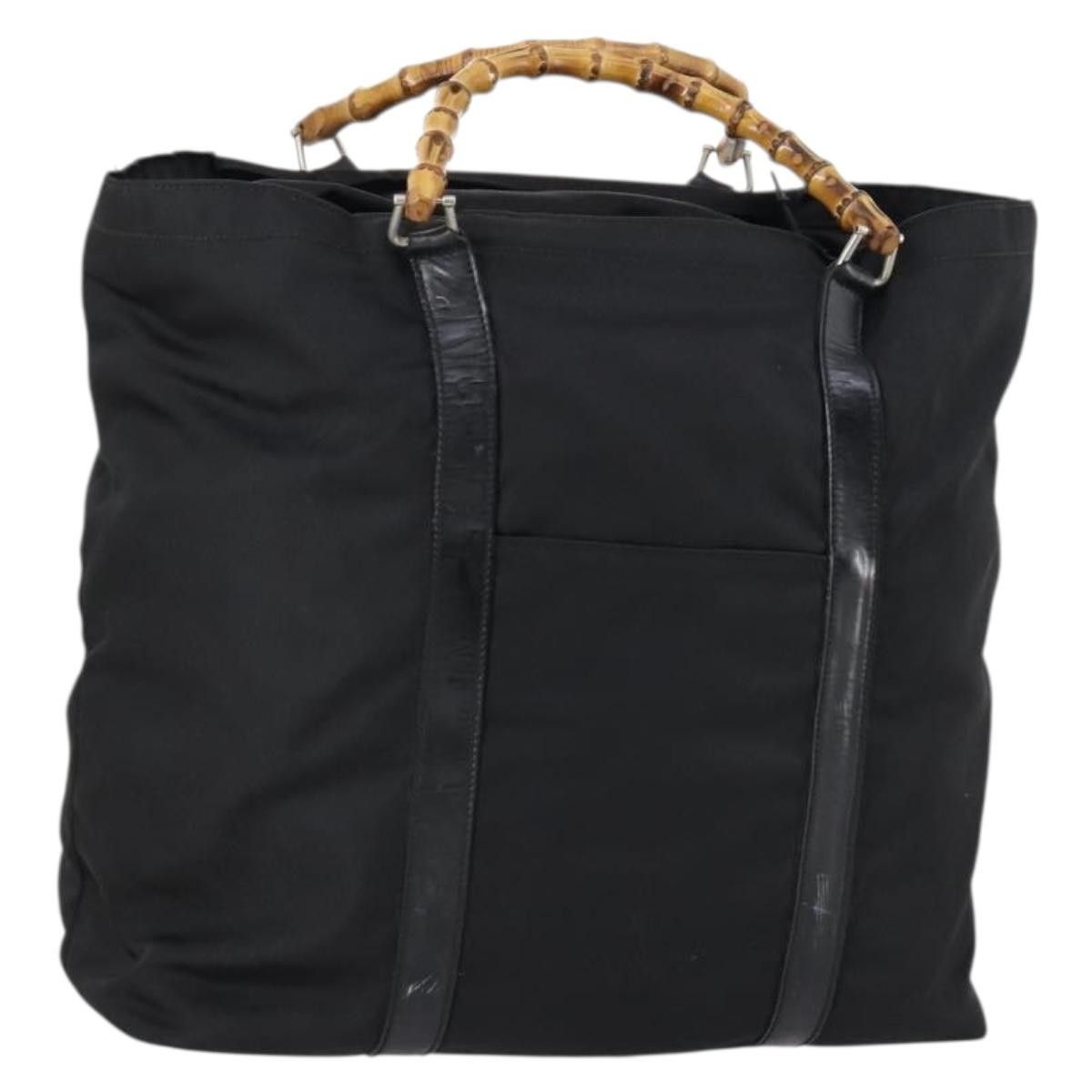 Gucci GUCCI Bamboo Tote Bag Nylon Black Silver 002 2052 0412 5 Size ONE SIZE - 1 Thumbnail