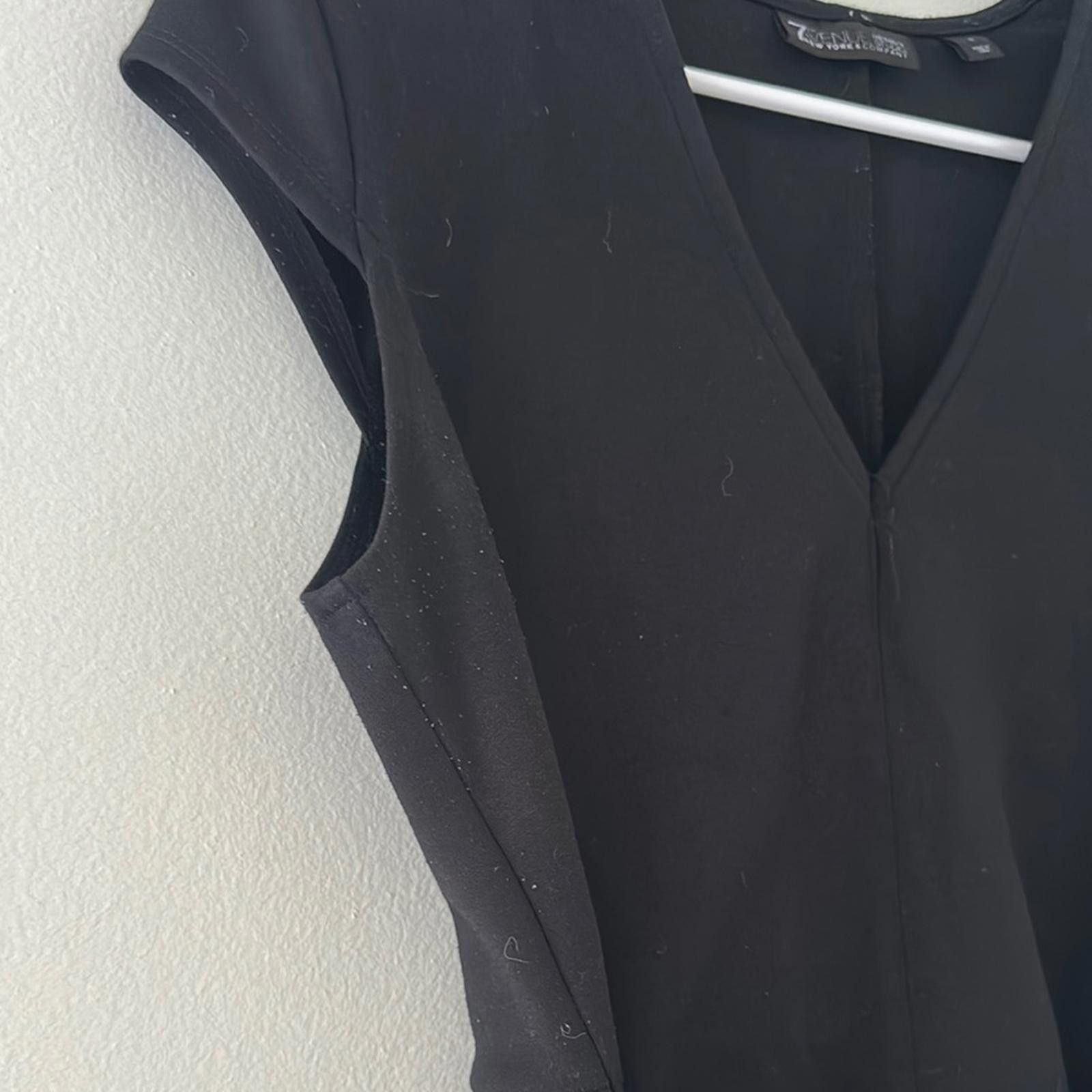 Designer Black Tie Front Fitted Blouse Size S / US 4 / IT 40 - 3 Thumbnail