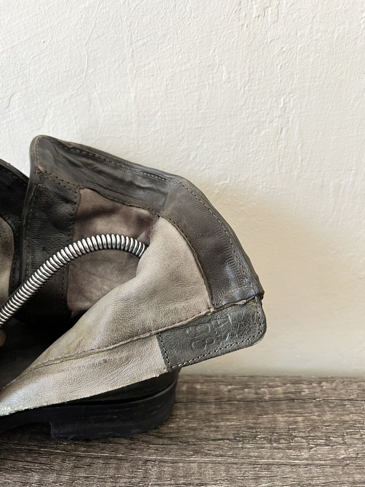 A.S.98 A.S.98 (Airstep) ITALIAN DISTRESSED OLIVE SLOUCH BOOTS Size US 8 / IT 38 - 7 Thumbnail