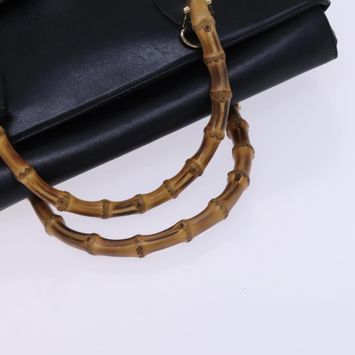 Gucci GUCCI Bamboo Hand Bag Leather Black Gold 002 2855 0322 0 Size ONE SIZE - 7 Thumbnail