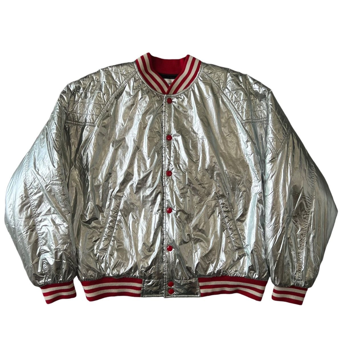 Celine × Hedi Slimane CELINE 22AW ×HEDI SLIMANE QUILTED YOKE SILVER TEDDY JACKET Size US M / EU 48-50 / 2 - 1 Thumbnail