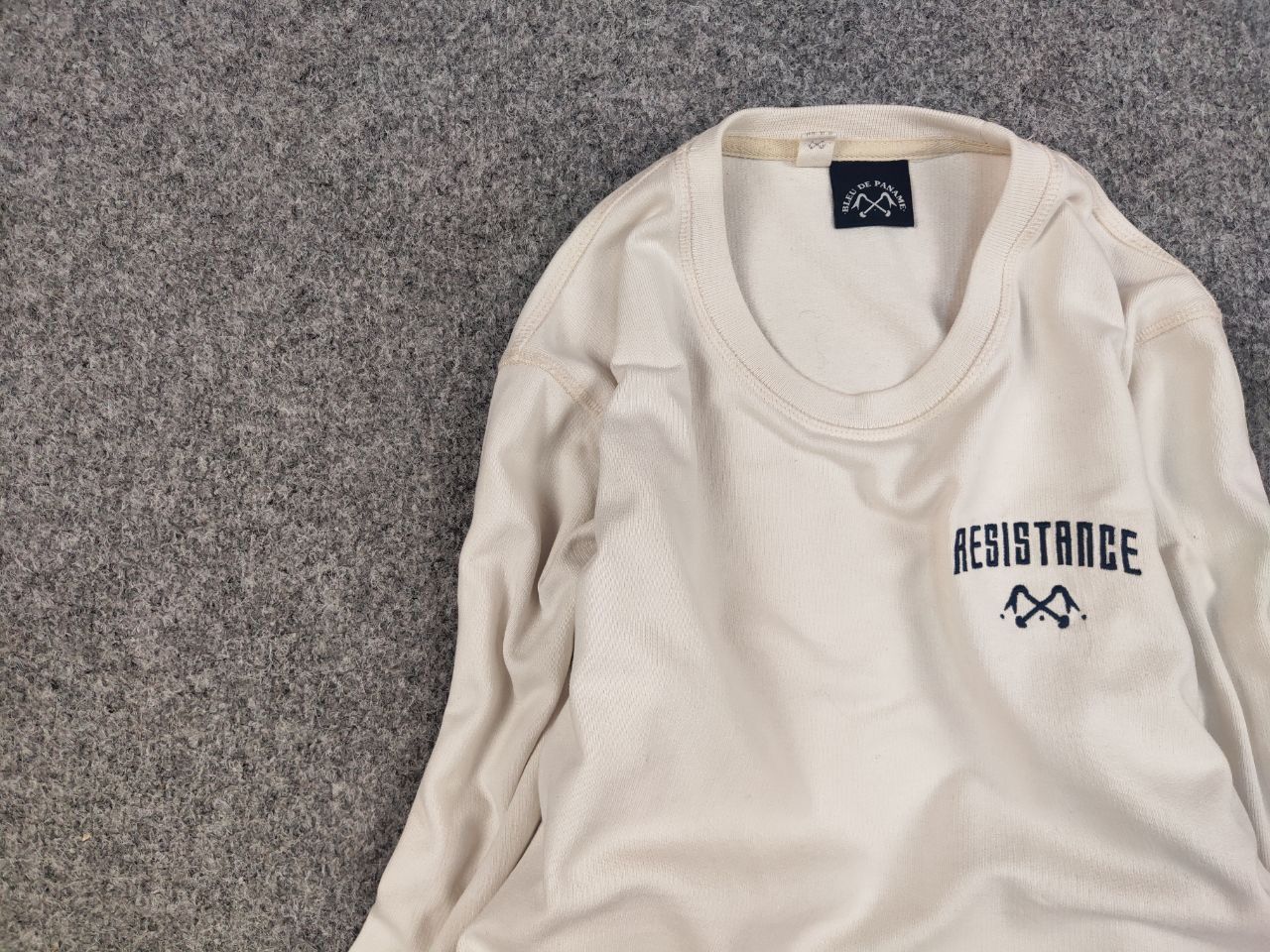 Bleu De Paname Bleu De Paname Crew Check Logo Jumper Beige Sweatshirt Size US M / EU 48-50 / 2 - 11 Thumbnail