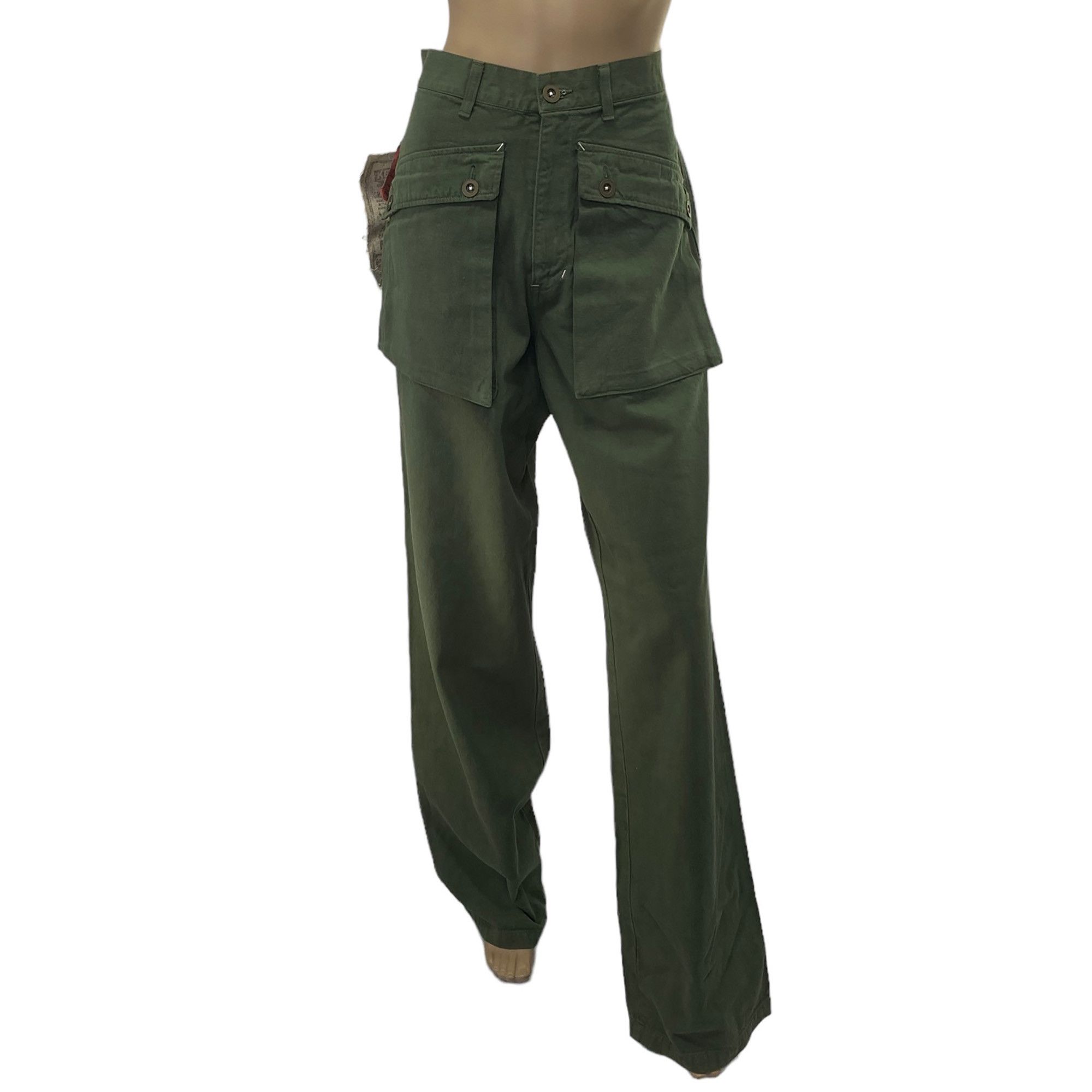 King Jonathan Rare Vintage Green Workwear Cargo Jeans Pants