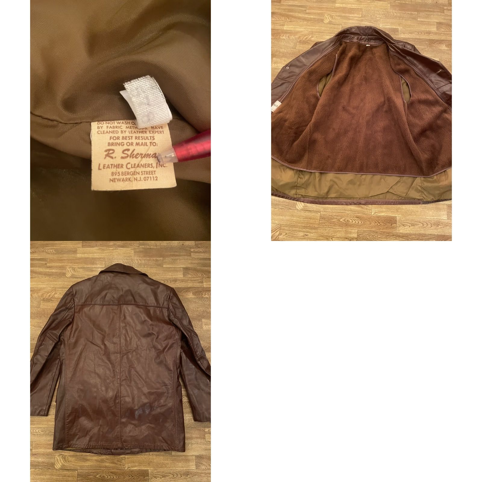 Vintage VINTAGE R Sherman Brown Leather Jacket Trench Coat USA 42L Men Flight/Bomber Size 42L Brown Leather USA Mens Size US XS / EU 42 / 0 - 8 Thumbnail