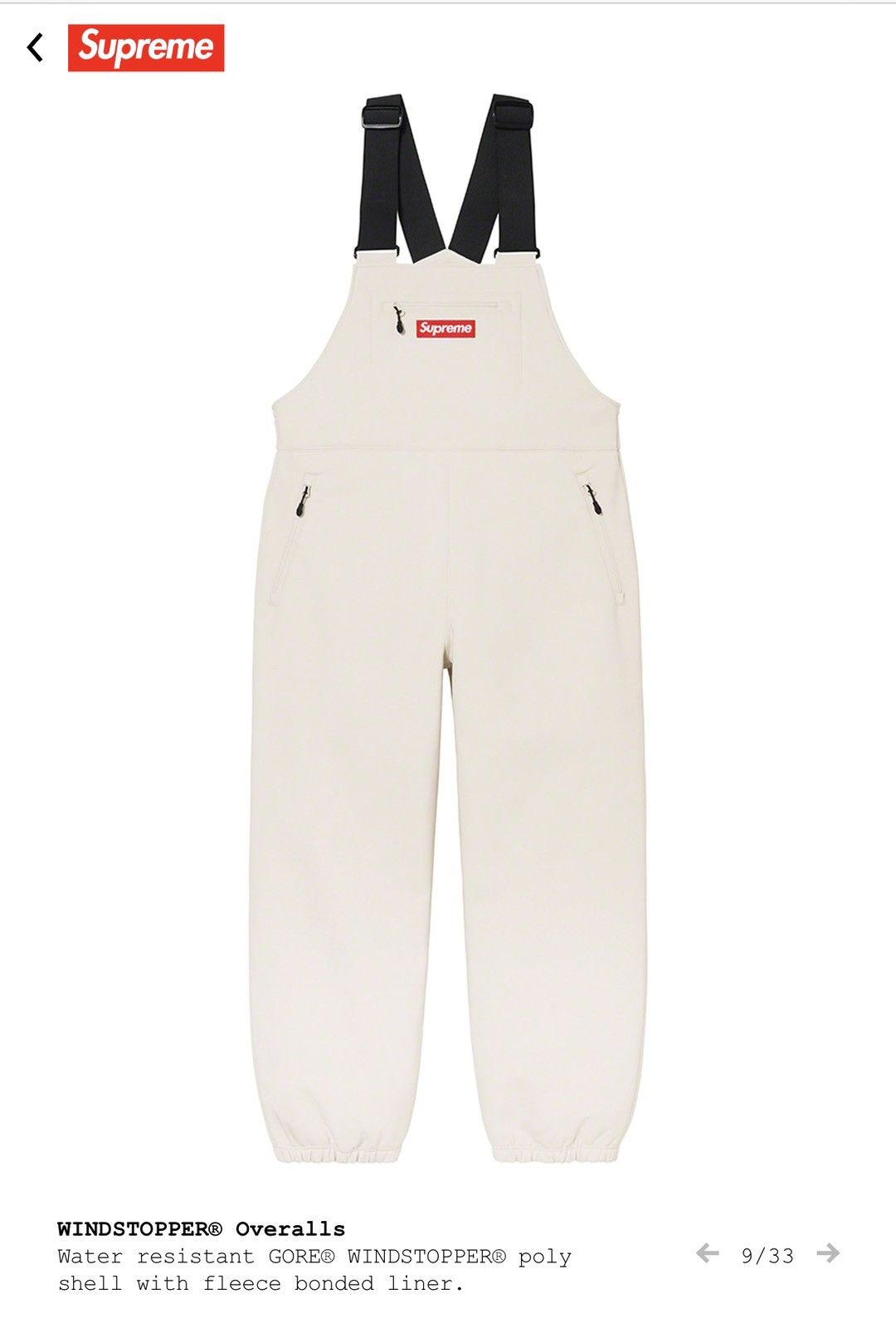 Supreme WINDSTOPPER Overalls 