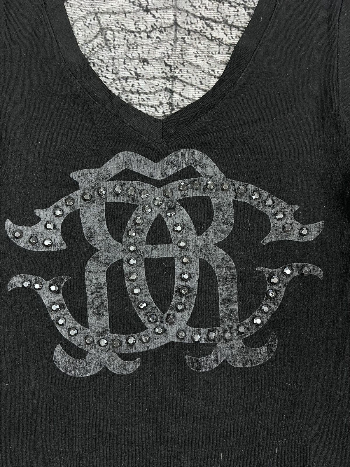 Roberto Cavalli Vintage Roberto Cavalli Logo Web Mesh back Longsleeve blouse Size L / US 10 / IT 46 - 2 Thumbnail