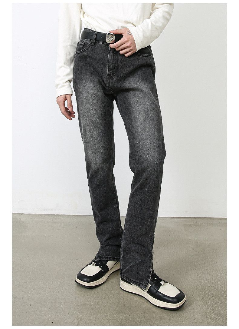 Japanese Brand Japanese retro men's slim fit versatile zipper jeans Size US 32 / EU 48 - 2 Thumbnail