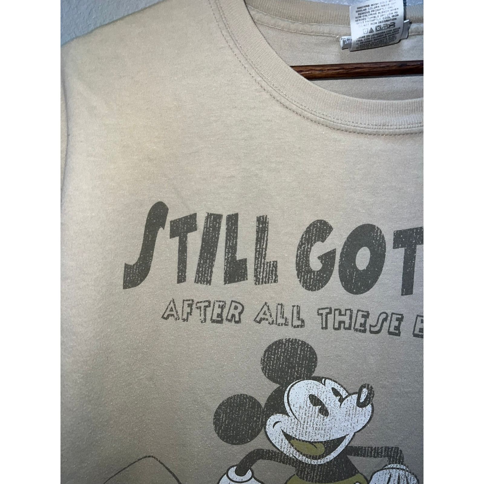 Disney Vintage Mickey Shirt Disneyland Still got It Brown Tee Large Size US L / EU 52-54 / 3 - 3 Thumbnail