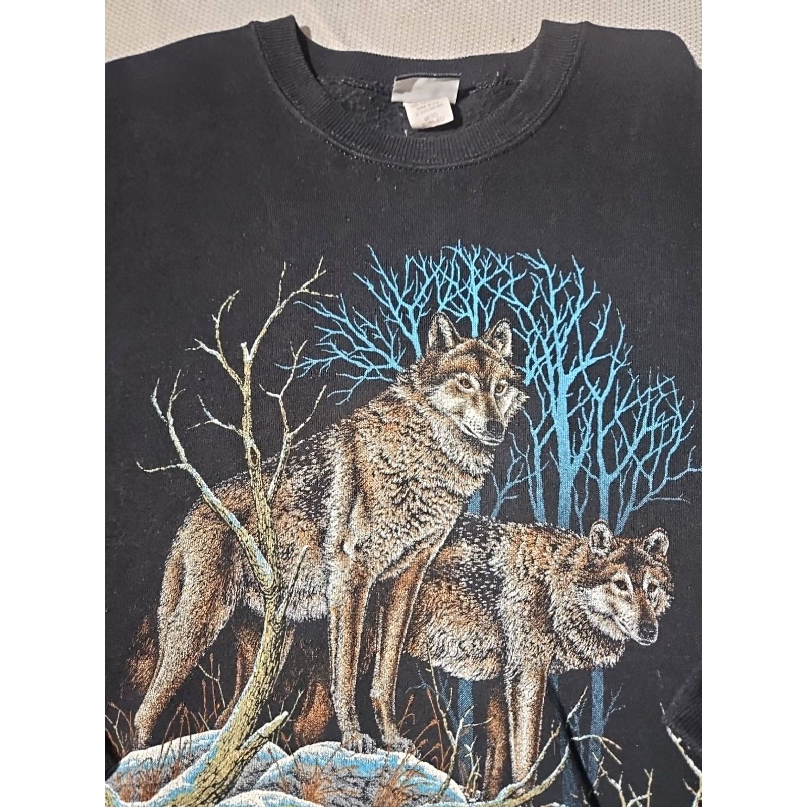 Lee Vintage Sturdy Sweats by Lee Sweatshirt Mens XL Black Wolf Mountain USA 90s Size US XL / EU 56 / 4 - 3 Thumbnail