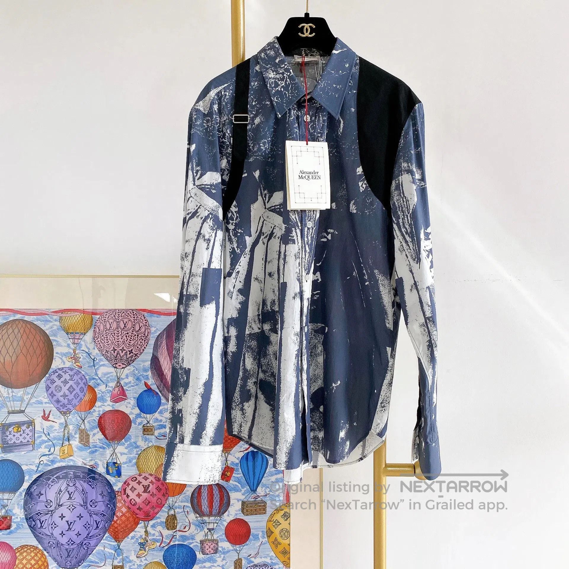 Alexander McQueen Alexander McQueen Blue Printed Shirt. Size US XL / EU 56 / 4 - 1 Thumbnail