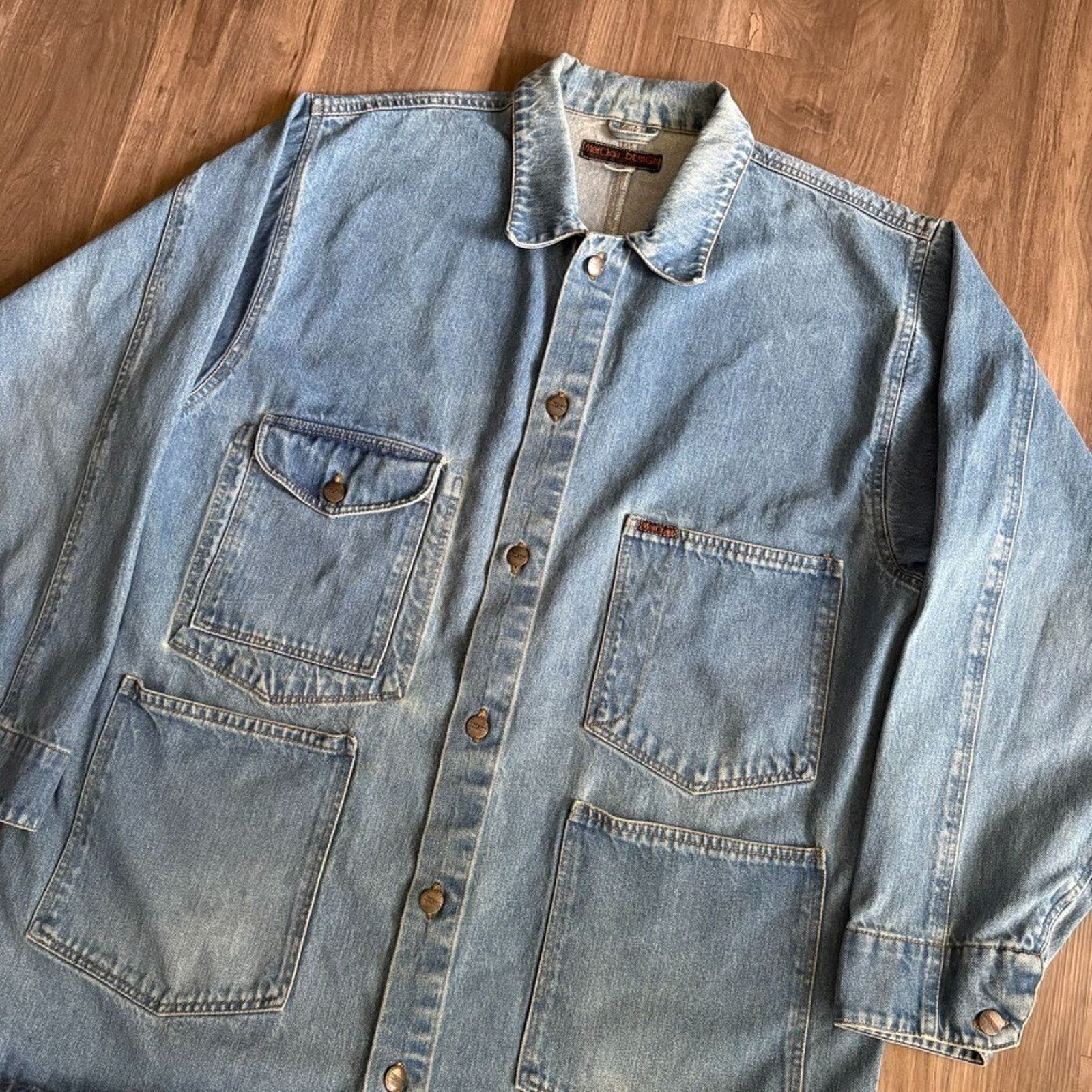 Vintage Vintage Denim Chore Jacket Men's Size XL Blue Cotton Size US XL / EU 56 / 4 - 2 Thumbnail