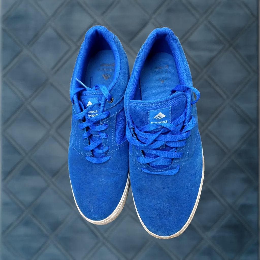 Emerica Emerica The Reynolds Low Vulc Shoes Mens 13 Blue Suede Skate Sneakers Low Top Size US L / EU 52-54 / 3 - 1 Thumbnail