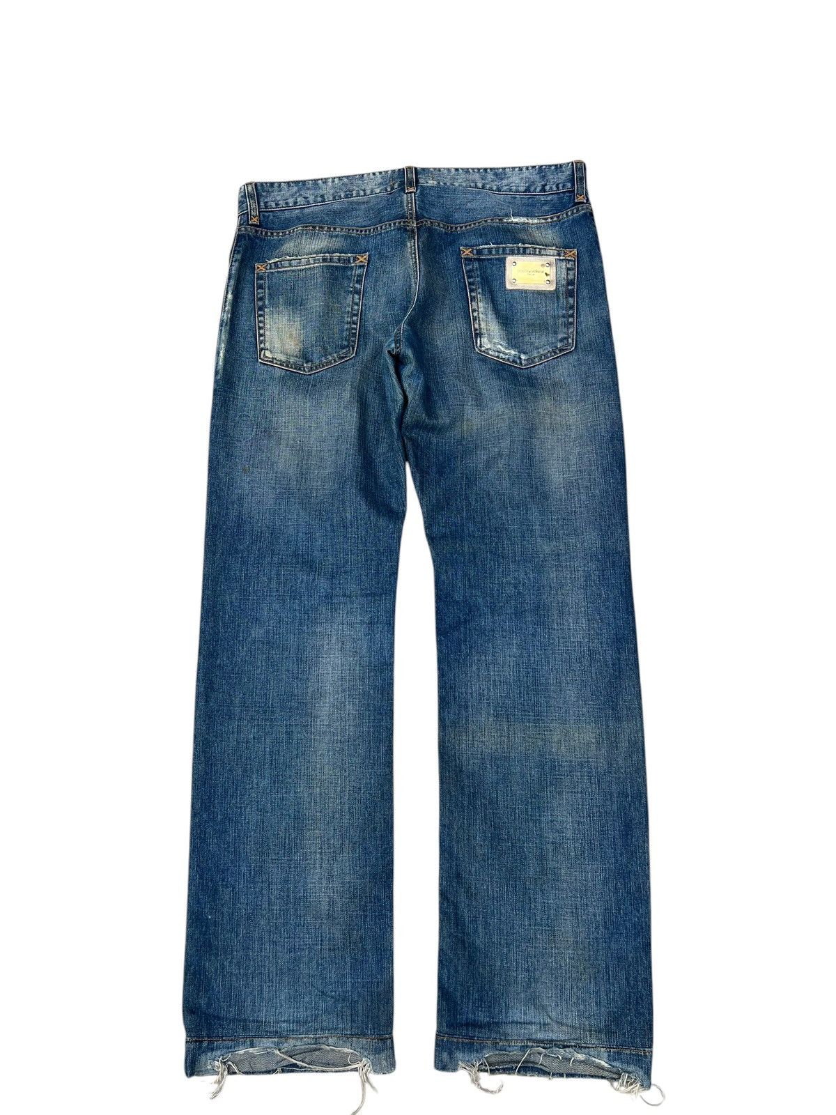 Dolce & Gabbana Vintage 00s Dolce & Gabbana Dirty Mud Distressed Denim Jeans Size US 34 / EU 50 - 12 Thumbnail