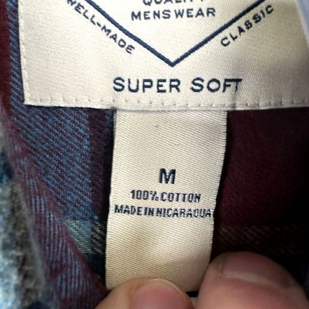 Vintage St. John's Bay Flannel Shirt Mens M Maroon Plaid Button-Down NEW Size US M / EU 48-50 / 2 - 5 Thumbnail