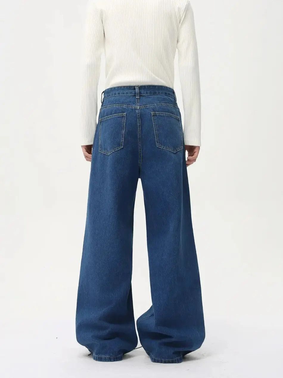 Japanese Brand Retro loose solid color wide leg jeans Size US 32 / EU 48 - 5 Thumbnail