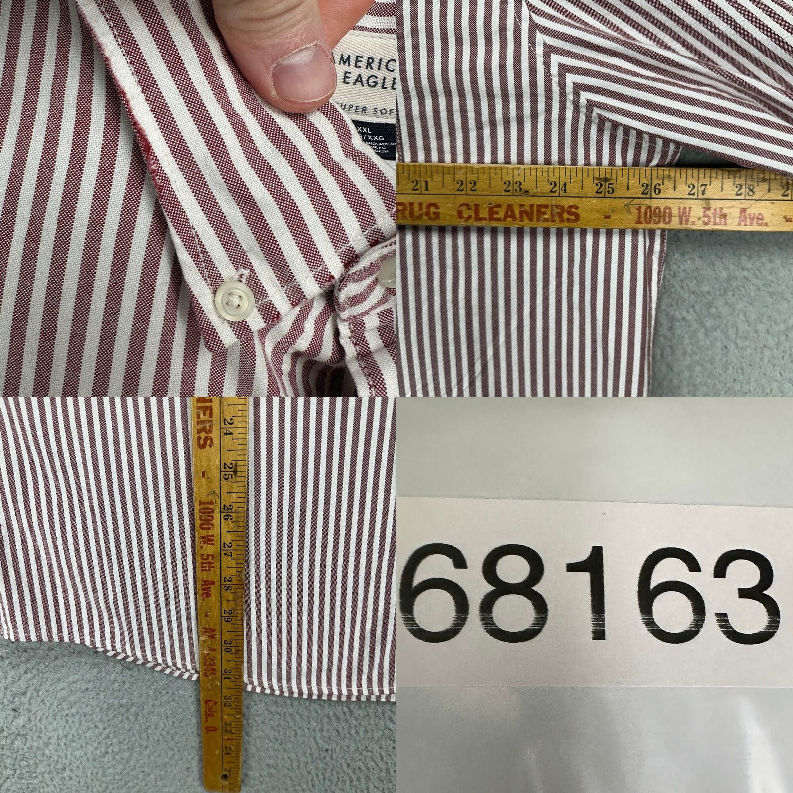 Vintage American Eagle Button-Down Shirt Mens 2XL Red White Striped Casual Button-Up Adults Size US XXL / EU 58 / 5 - 8 Thumbnail
