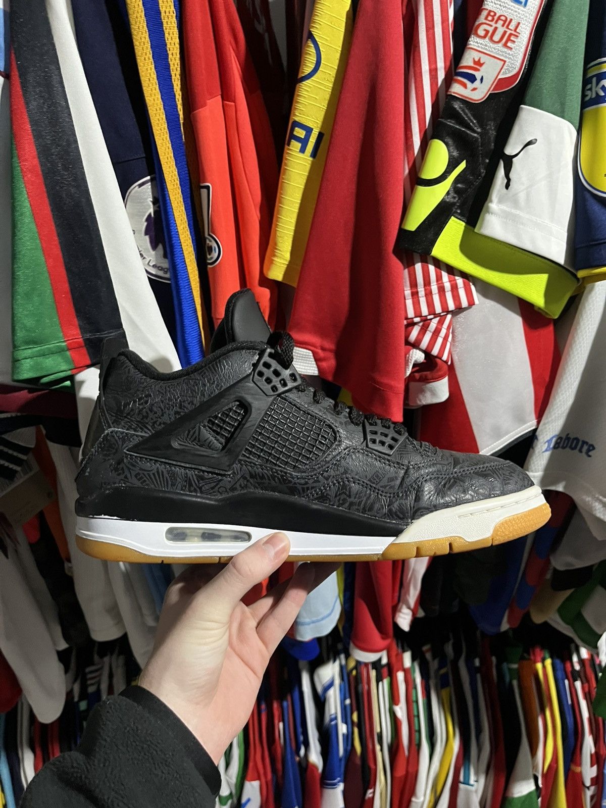 Jordan Brand × NBA Air Jordan 4 Retro SE Laser Black Gum 2018 Size US 10 / EU 43 - 7 Thumbnail