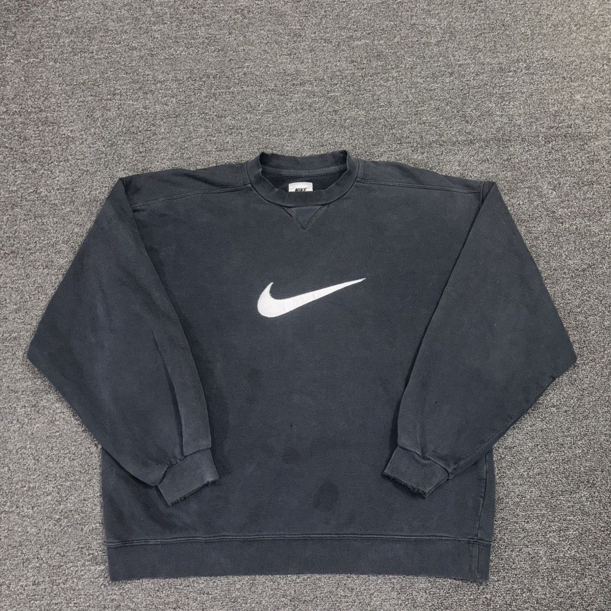 Nike Vintage Nike Swoosh Crewneck Center Logo Distressed Faded XL Size US XL / EU 56 / 4 - 1 Thumbnail