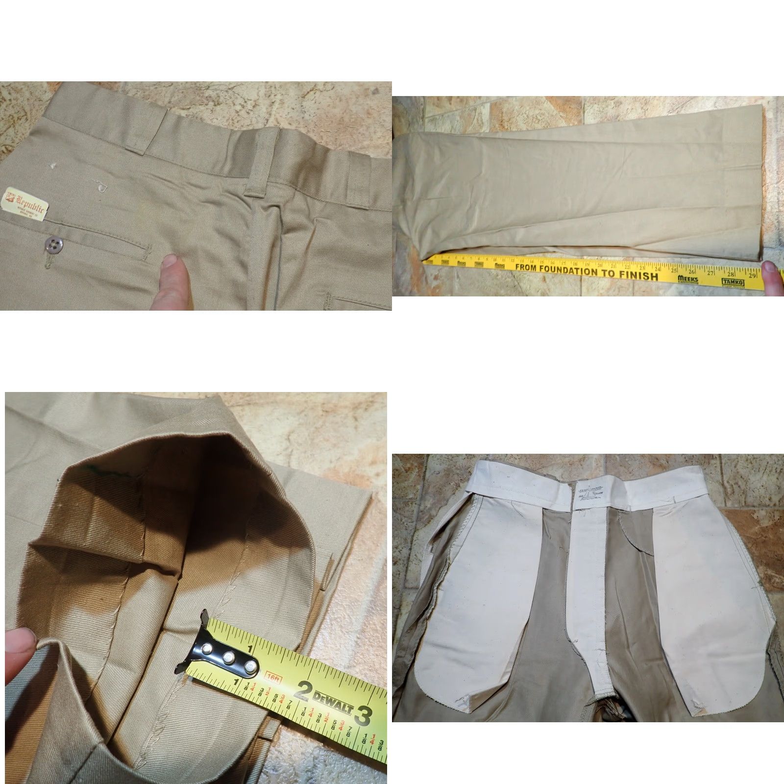 Vintage VINTAGE Deadstock Republic Chino Pants 31x30 Sanforized Khaki brown USA 50s 60s Sail Pockets 5-Pocket Mens Jeans Workwear JavaScript Size US 31 - 9 Thumbnail