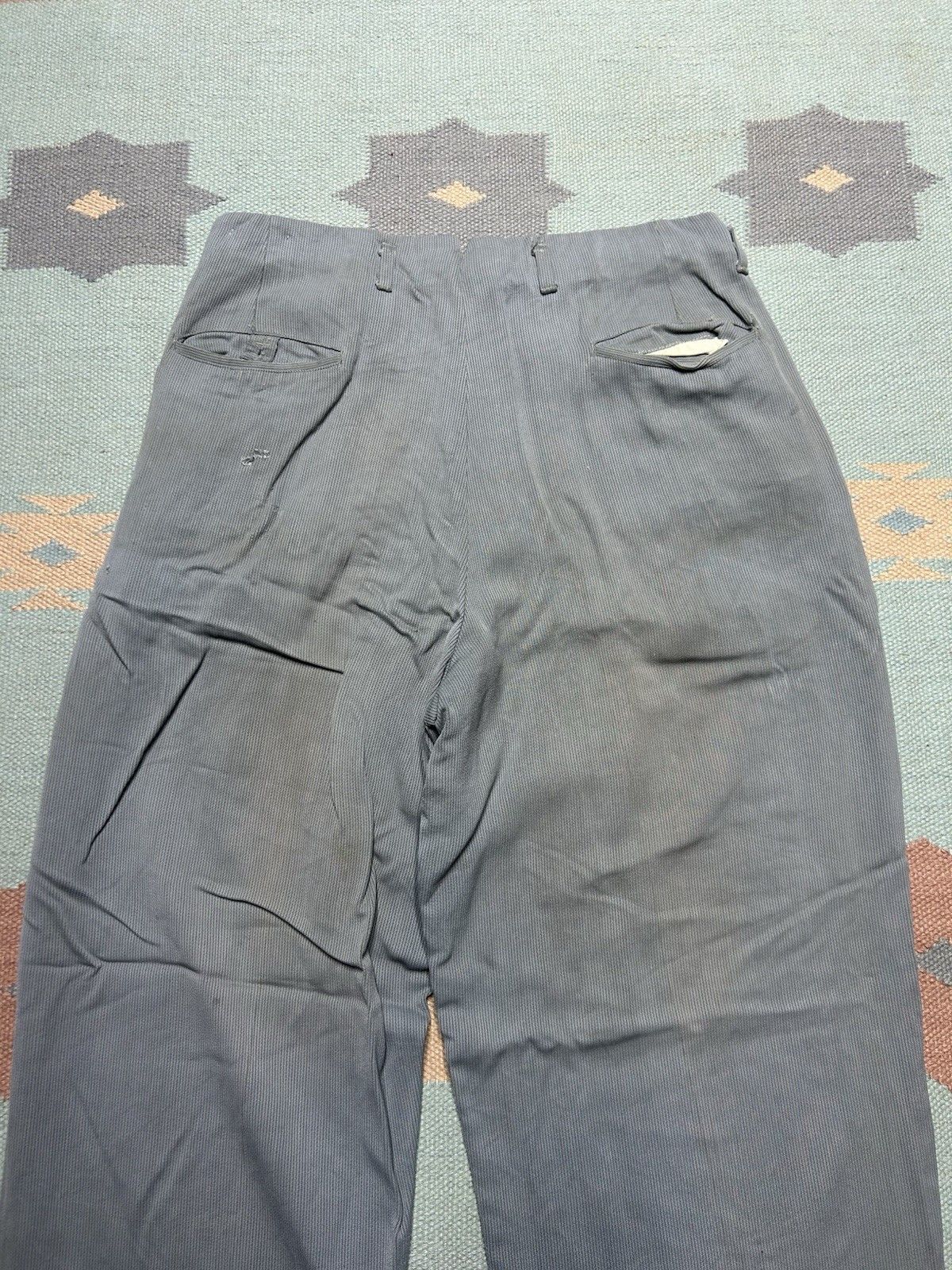 Vintage Vintage 40s rayon drop loop pants pleated slacks pique 31x29 Size US 31 - 12 Thumbnail
