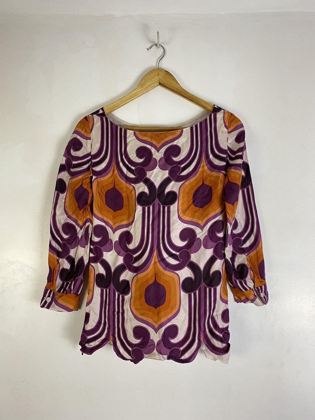 Miu Miu Miu Miu SS05 Abstract Floral Silk Blouse Size XS / US 0-2 / IT 36-38 - 8 Thumbnail