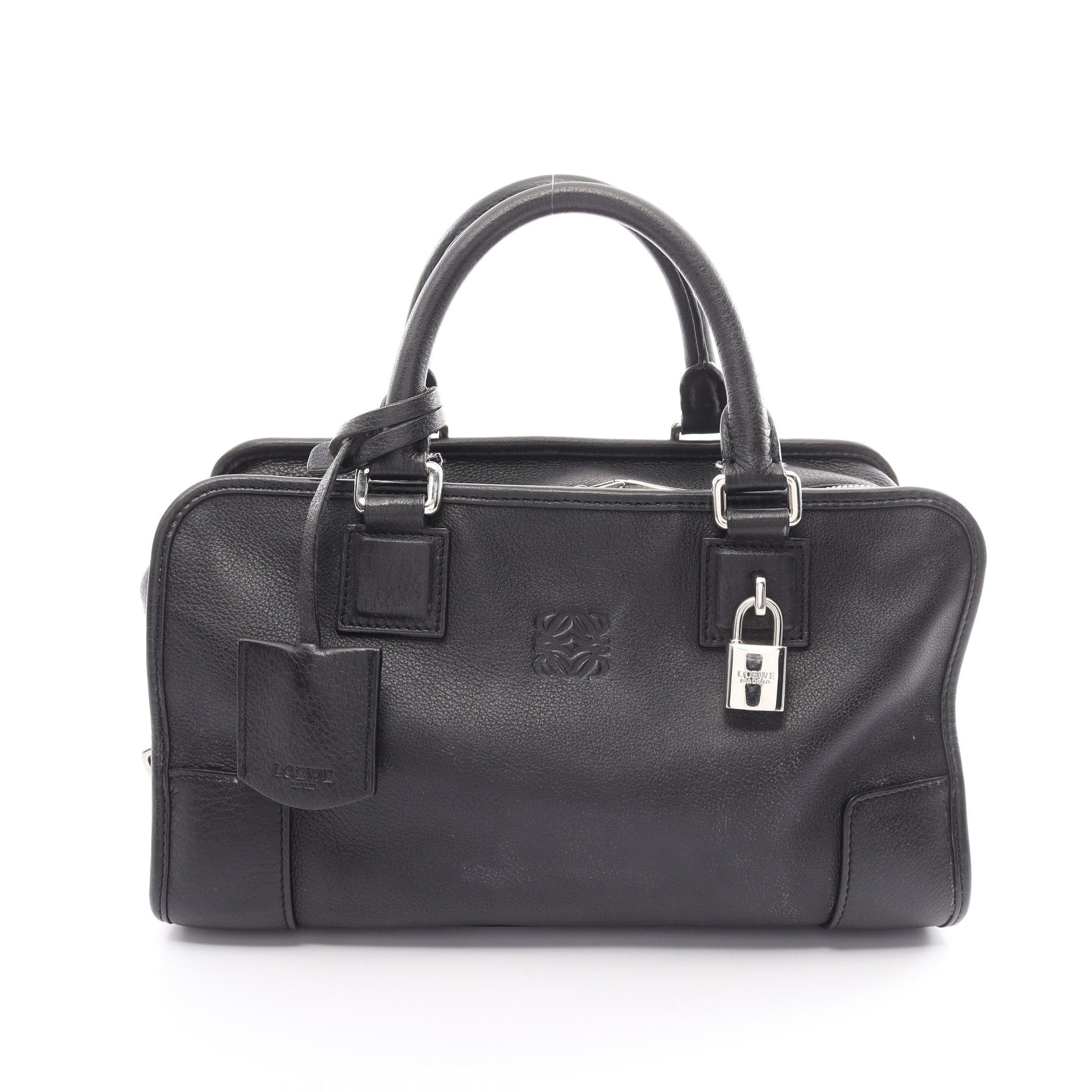 image of Loewe Amazona28 Handbag Leather Black, Women's