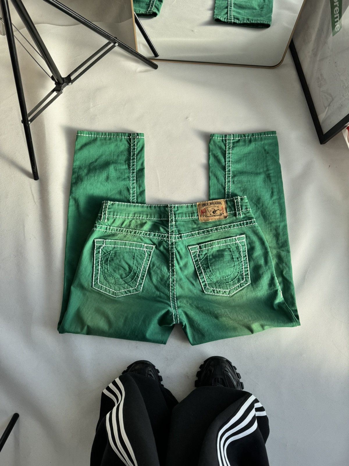 True Religion Vintage Usa True Religion Washed Green Swag Denim Jeans Size US 33 - 3 Thumbnail