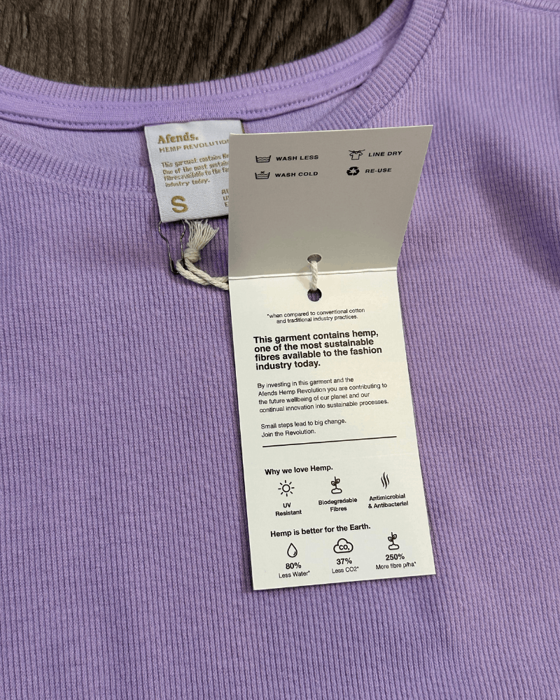 Afends Sample NWT Afends - Faith - Hemp Ribbed Purple T-Shirt Small Size S / US 4 / IT 40 - 3 Thumbnail
