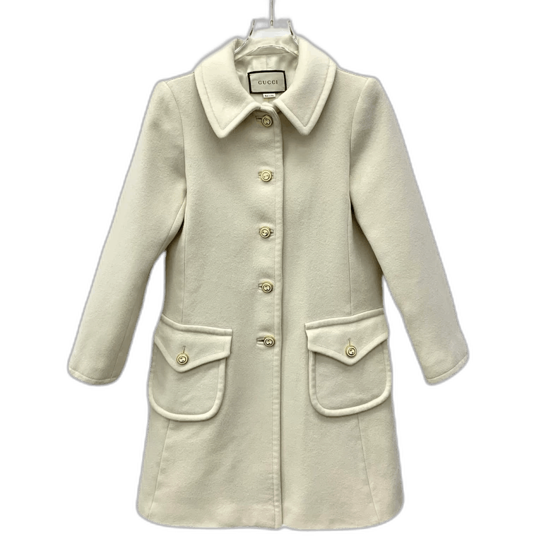 Gucci Gucci Beige Wool Long Sleeve Coat Size S / US 4 / IT 40 - 1 Thumbnail