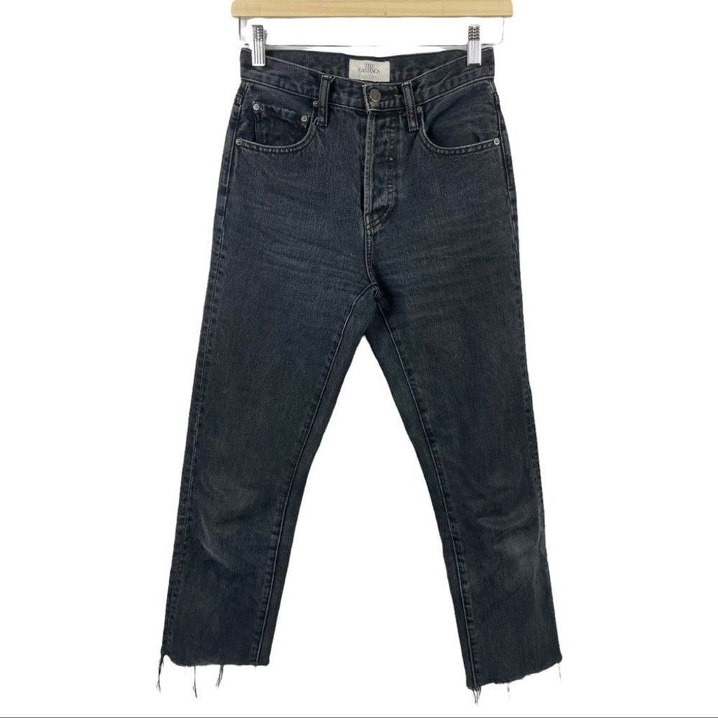 Aritzia ARITZIA The Castings Black Slim Fit Denim w/ Raw Hem US 24 Size 24" / US 00 / IT 34 - 2 Thumbnail