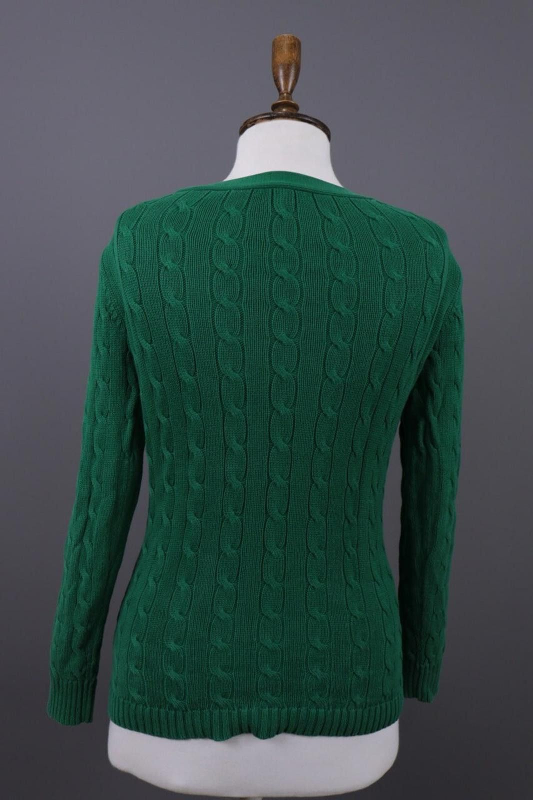 Lauren Ralph Lauren Green Rare Cable Knit Sweater Size XS