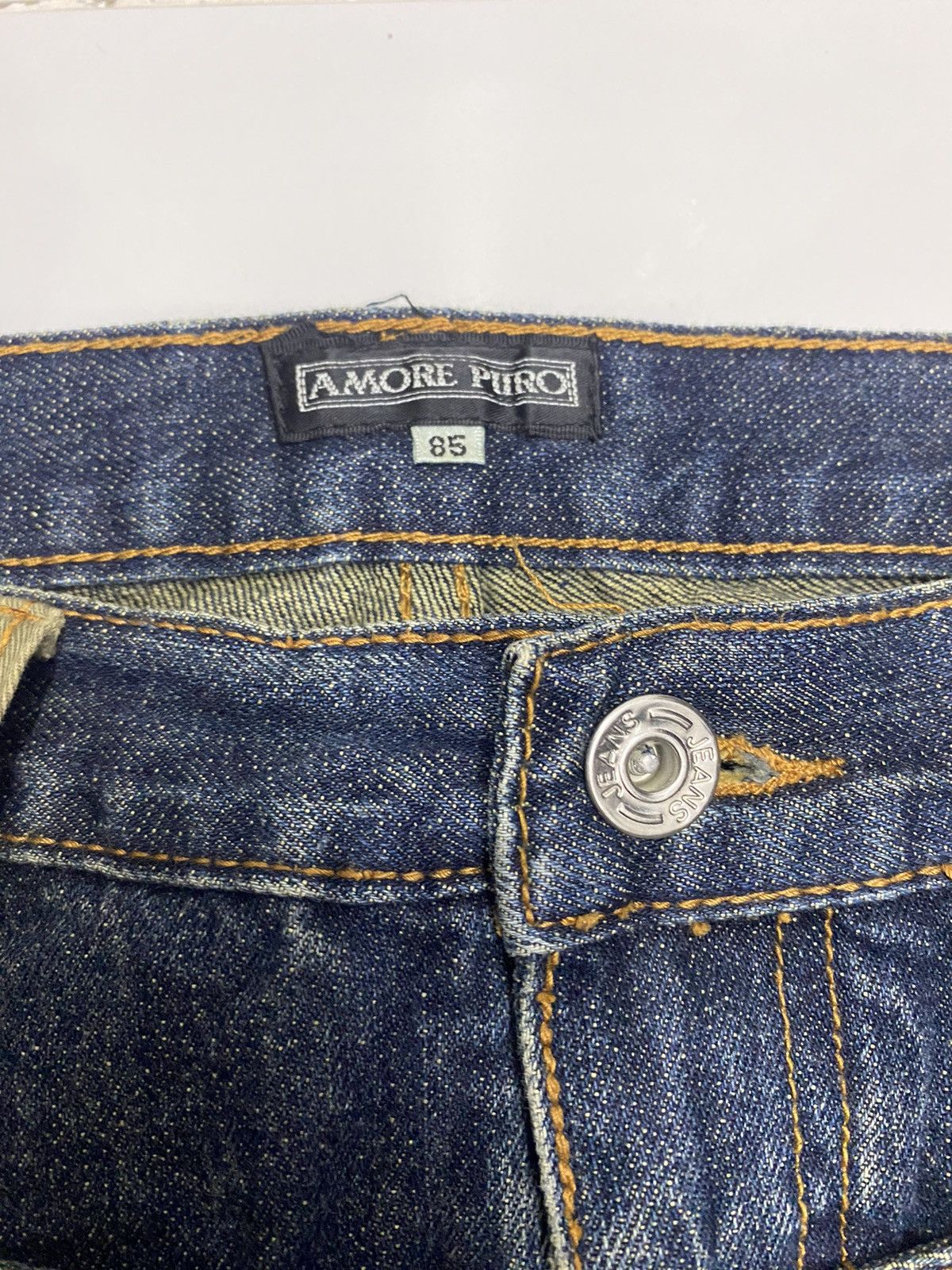 Japanese Brand DOUBLE WAIST JAPAN AMORE PURO DISTRESSED RIPPED DENIM JEANS Size US 33 - 8 Thumbnail