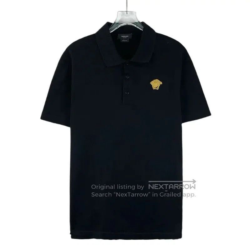 Versace Versace Black Cotton Men's Polo Shirt . Size US M / EU 48-50 / 2 - 1 Thumbnail