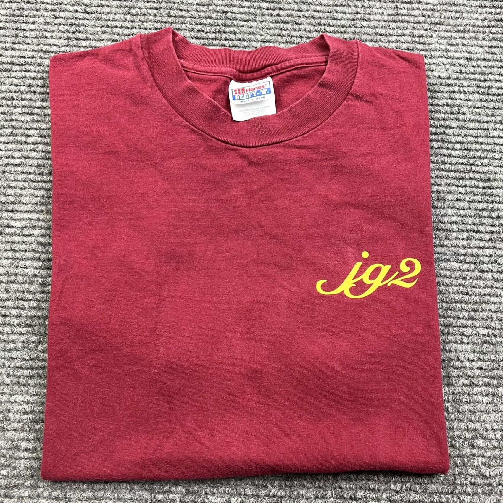 Hanes VINTAGE? No. (Skip) Adult Large Short Sleeve Graphic T Shirt Country Western Line Dancing JG2 Hanes Men's Cotton Red US-Size L Crew Neck Size US L / EU 52-54 / 3 - 7 Thumbnail