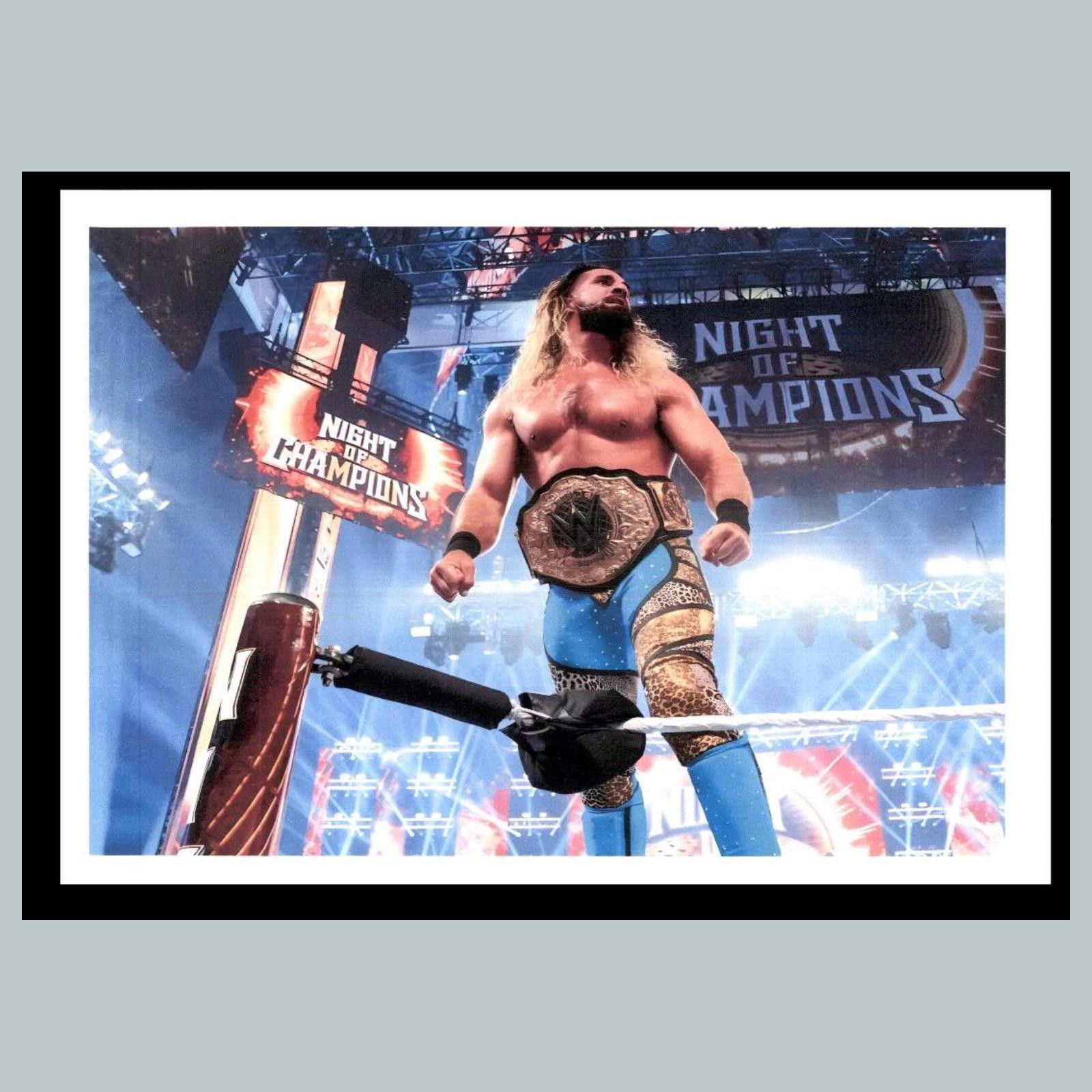 Other #0005 P 8X10 Seth Rollins With Belt In Ring Glossy Photo Size ONE SIZE - 1 Thumbnail