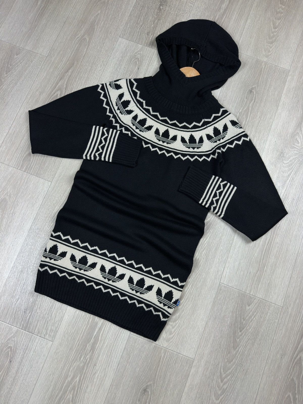 Adidas ADIDAS Jumper Dress Hooded Fairisle Originals Sweater Size XXS / US 00 / IT 34 - 3 Thumbnail
