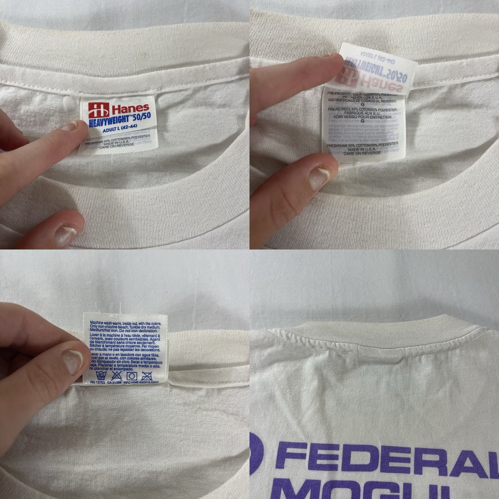 Hanes VINTAGE Hanes T-Shirt Men L White 1990s Classic Graphic 90s Chrysler MOPAR Dodge Single Stitch Cotton Blend Polyester Blend Graphic Print Shirt Mens Size US L / EU 52-54 / 3 - 9 Thumbnail