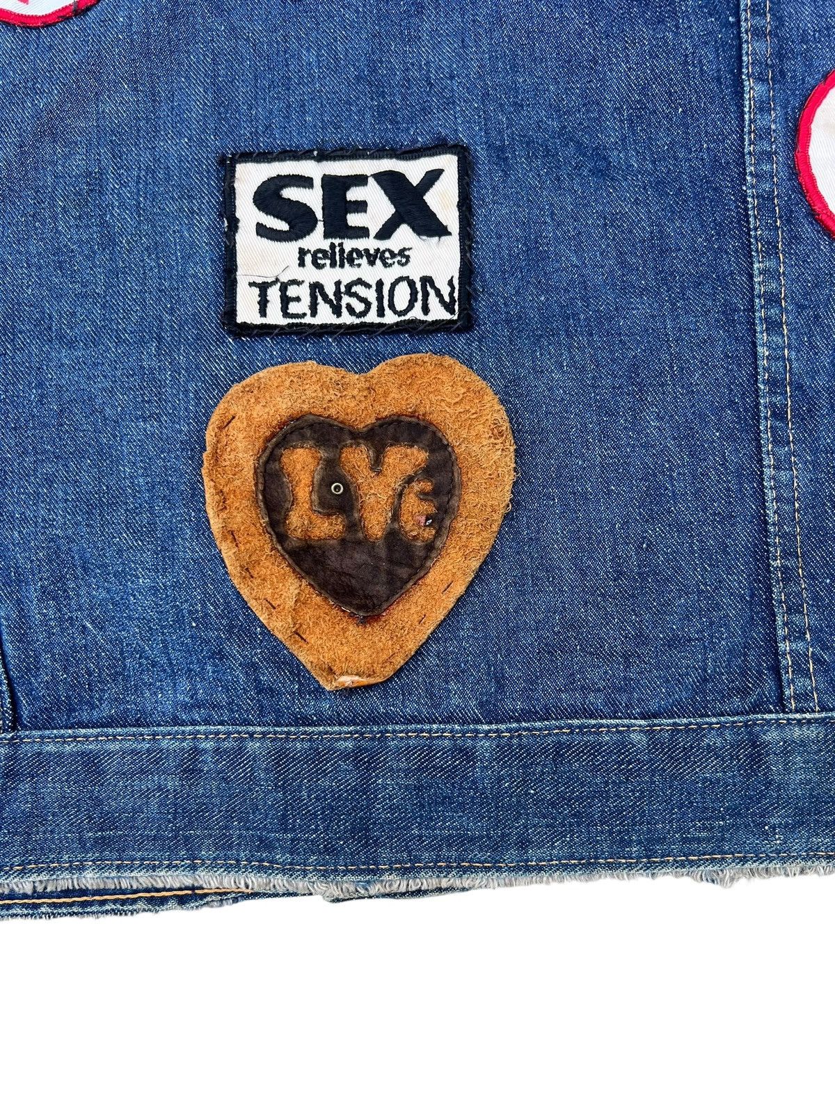 Vintage RARE! 60s Hippie Selvedge Denim Vest Size US L / EU 52-54 / 3 - 18 Thumbnail