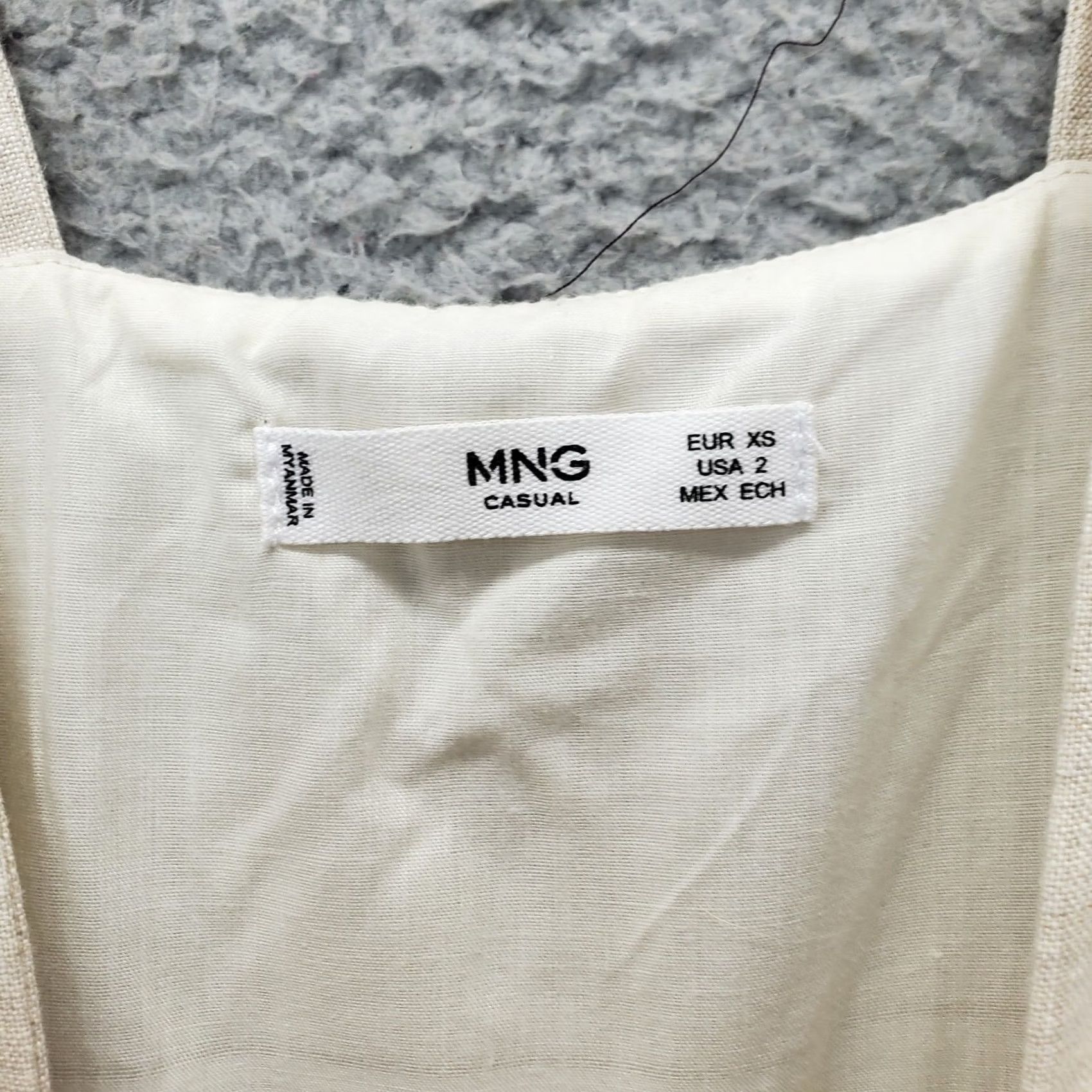 Vintage MNG Casual Maxi Dress Womens Size 2 Tan Waist Belt Button Front Front, Strap, Sleeveless, Square Neck, Long, Casual, 90s? Size XS / US 0-2 / IT 36-38 - 3 Thumbnail