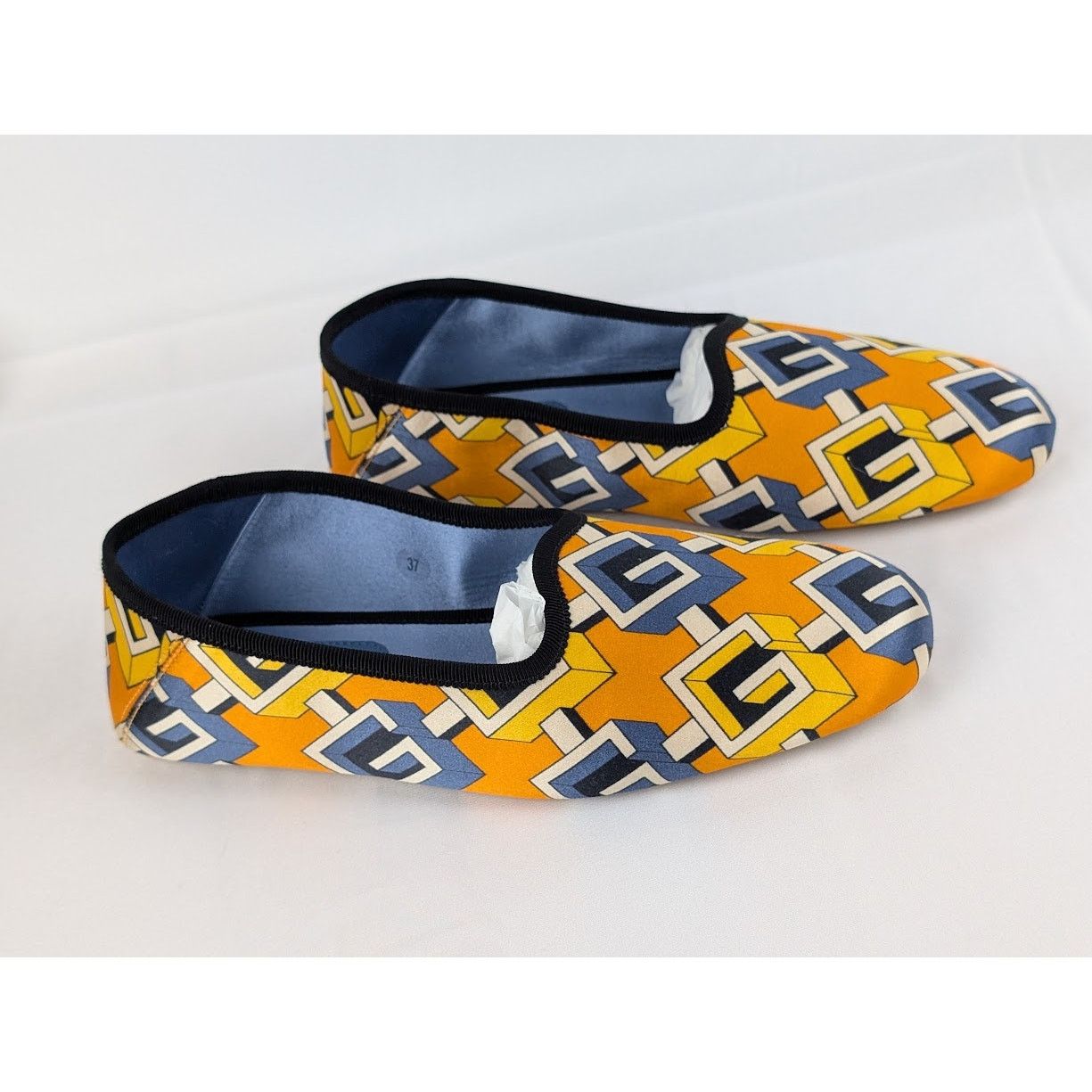 Gucci o1rshd1 Silk Printed Loafers in Multicolor Size US 7 / IT 37 - 6 Thumbnail