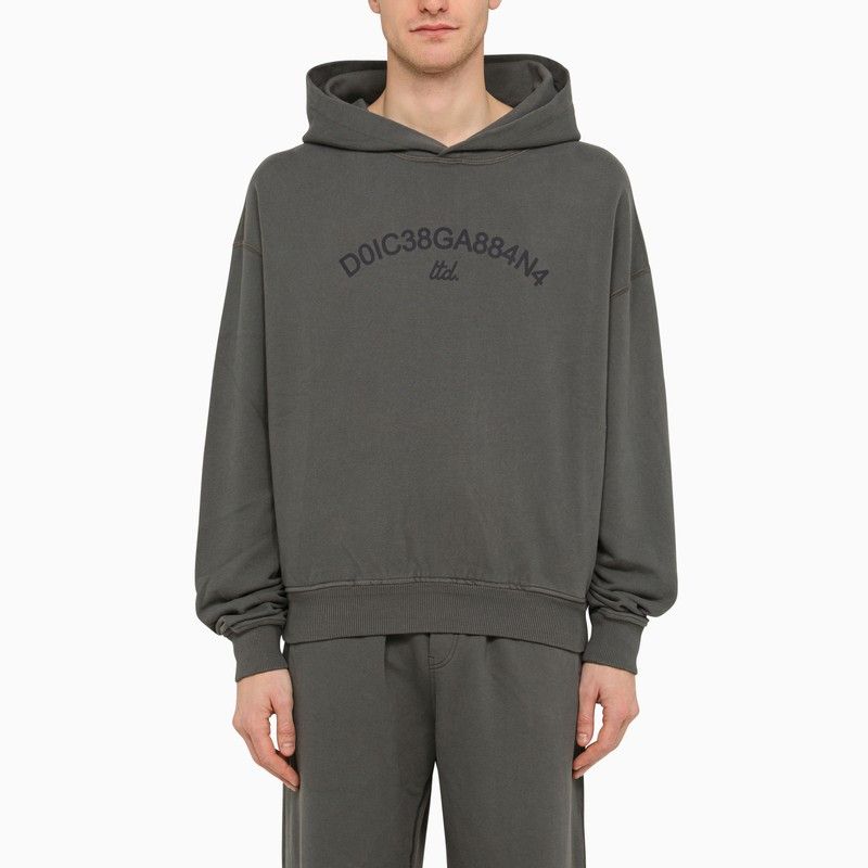 image of Dolce Gabbana Dolce&gabbana Grey Sweatshirt Hoodie With Logo, Men's (Size Large)