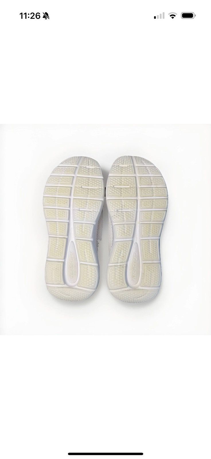 Adidas Adidas Cloudfoam White/Gold Comfy Running Shoes Size US 8 / IT 38 - 3 Thumbnail