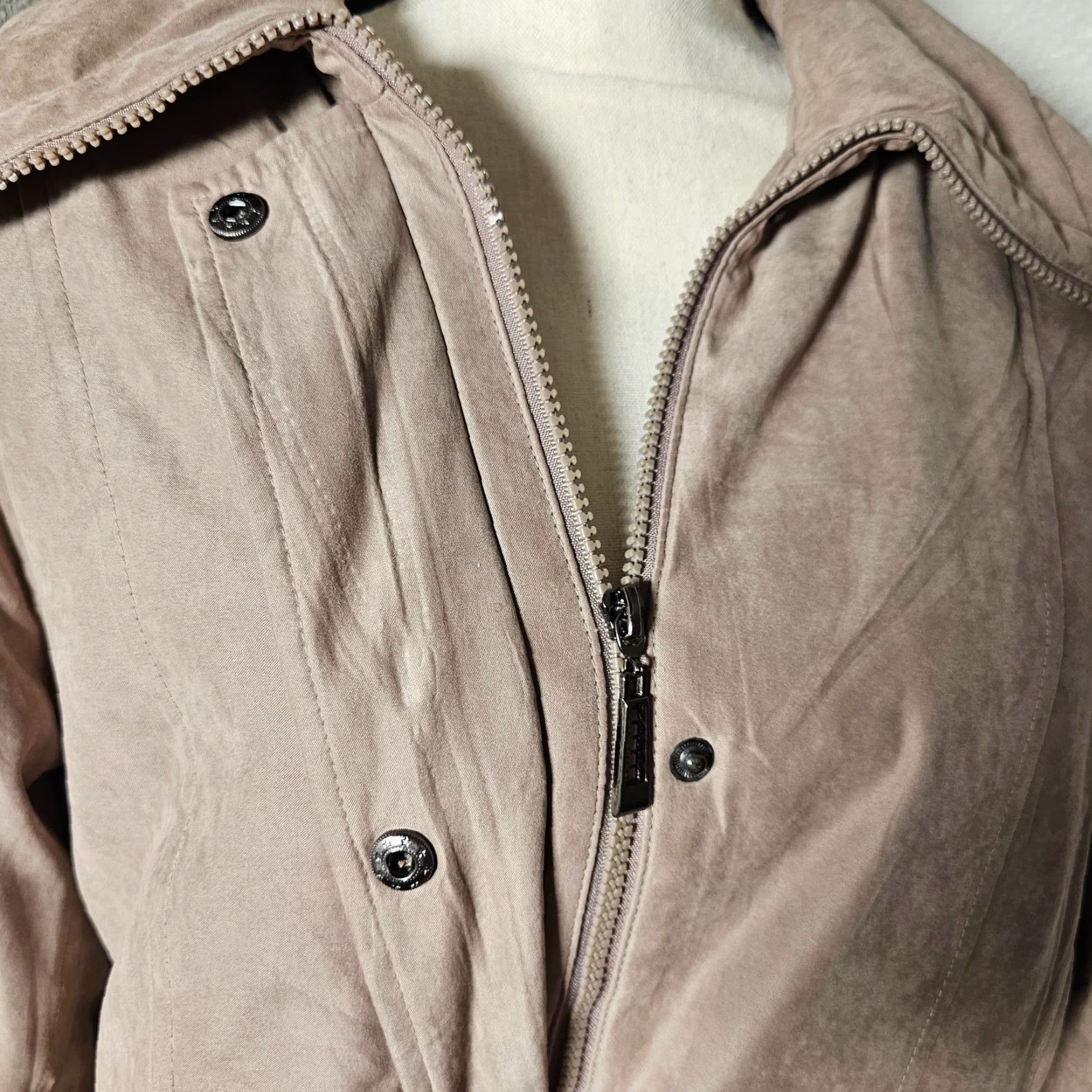 Vintage VINTAGE Fleet Street WOMEN'S Beige Jacket SIZE M Adjustable Warm Zip Button Regular Jacket Women Size M / US 6-8 / IT 42-44 - 6 Thumbnail