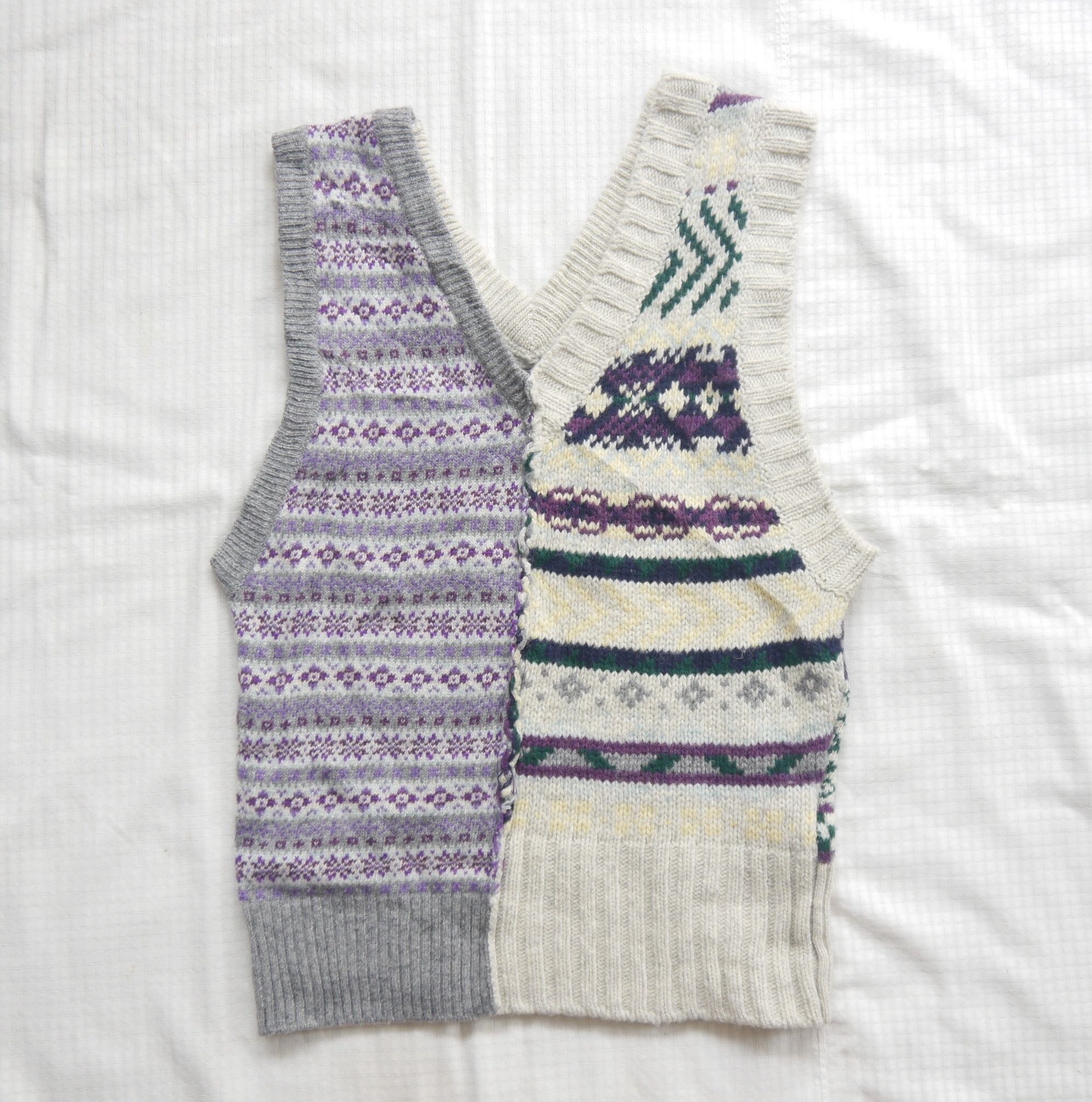 Japanese Brand (J721) Beams Boy Maturely Purple Gray V neck Fair Isle Style Size S / US 4 / IT 40 - 11 Thumbnail