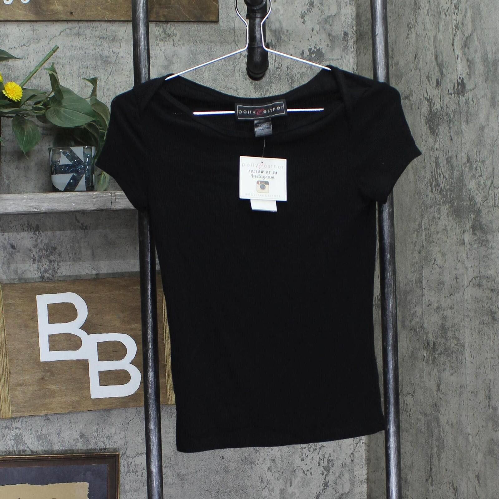 Other Nwt Polly & Esther Solid Scoop-neck Skimmer Top Black L Size L / US 10 / IT 46 - 1 Thumbnail
