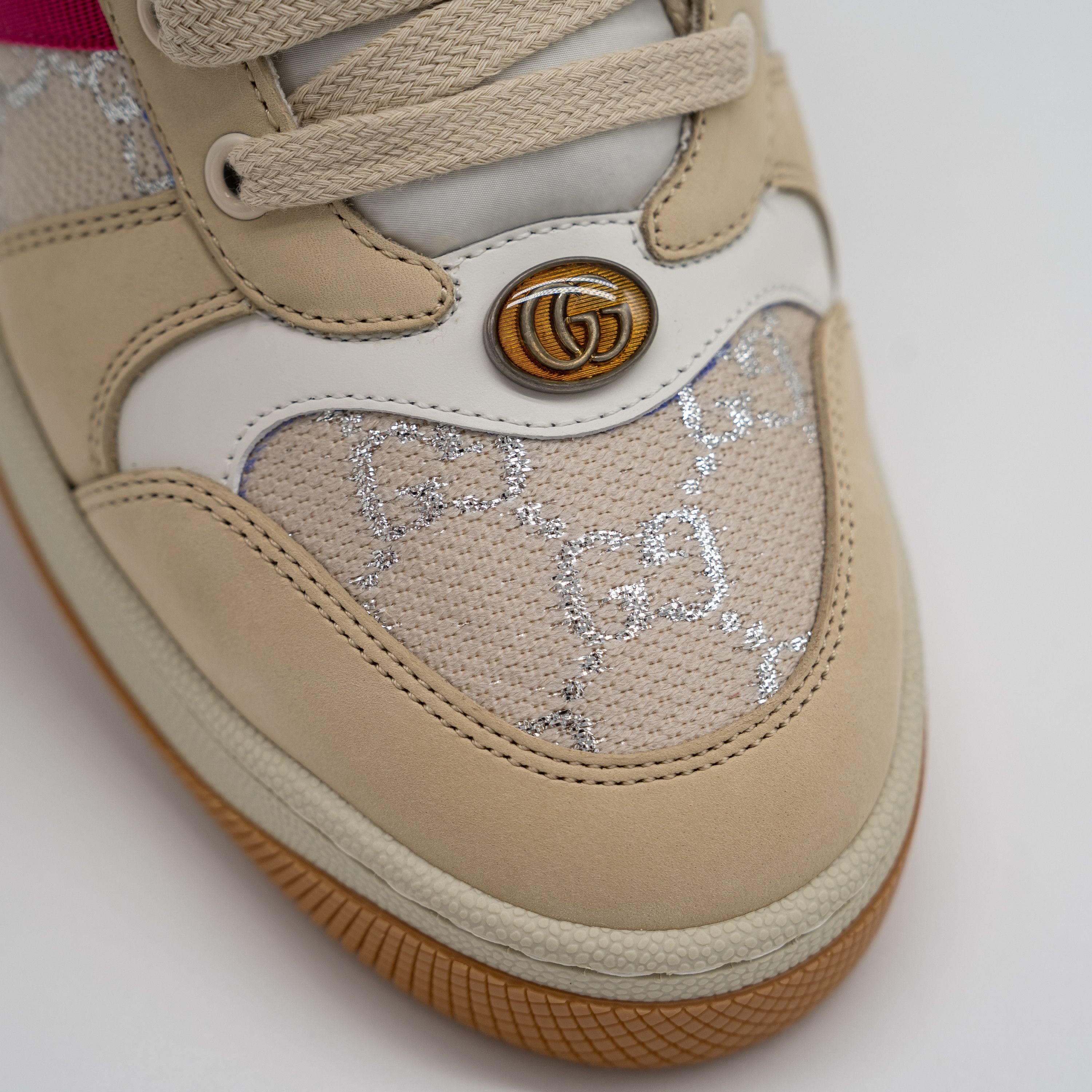 Gucci 11 US Gucci Screener Web Beige Silver Sneakers Nubuck Size US 11 / IT 41 - 7 Thumbnail